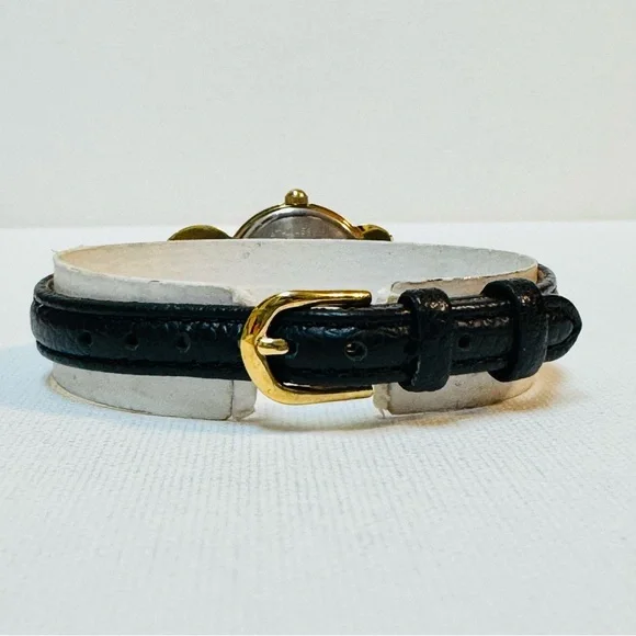 Avon Diamond Small Face Women's Watch Gold Black Dial Leather 2007 F313928-1/P - Picture 7 of 14